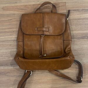 Women’s Brown Leather Backpack
